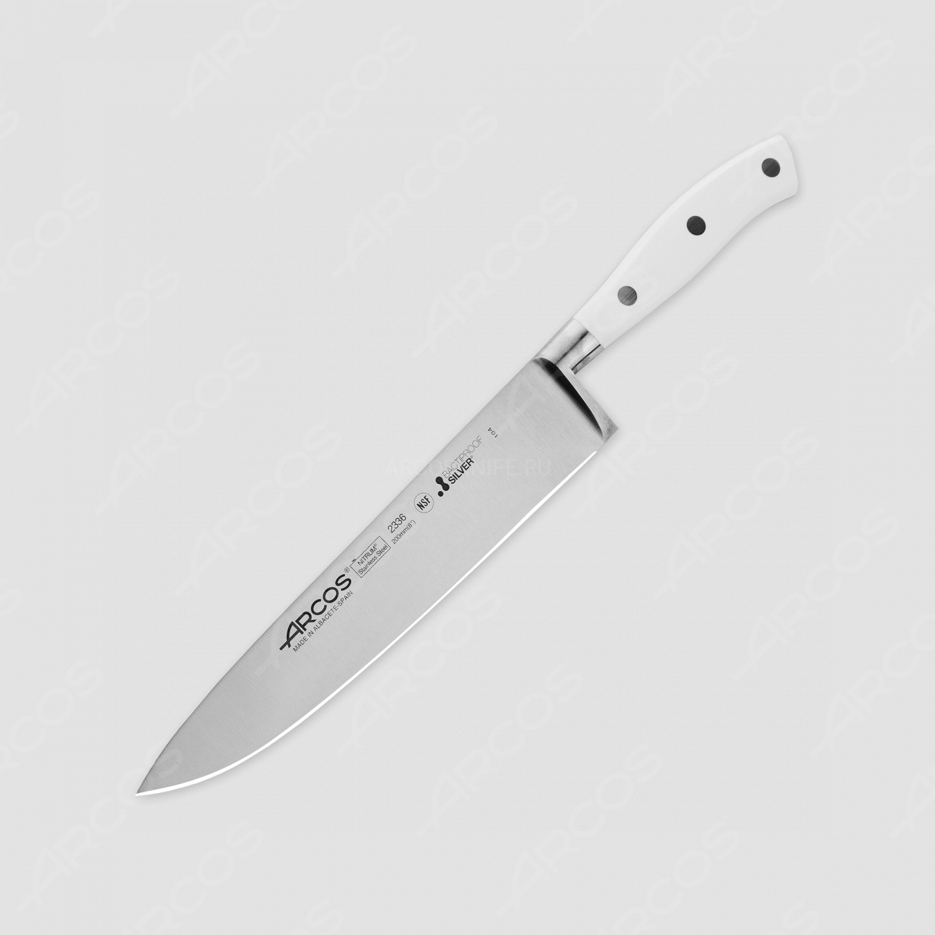 Профессиональный поварской кухонный нож 20 см, серия Riviera Blanca, ARCOS, Испания