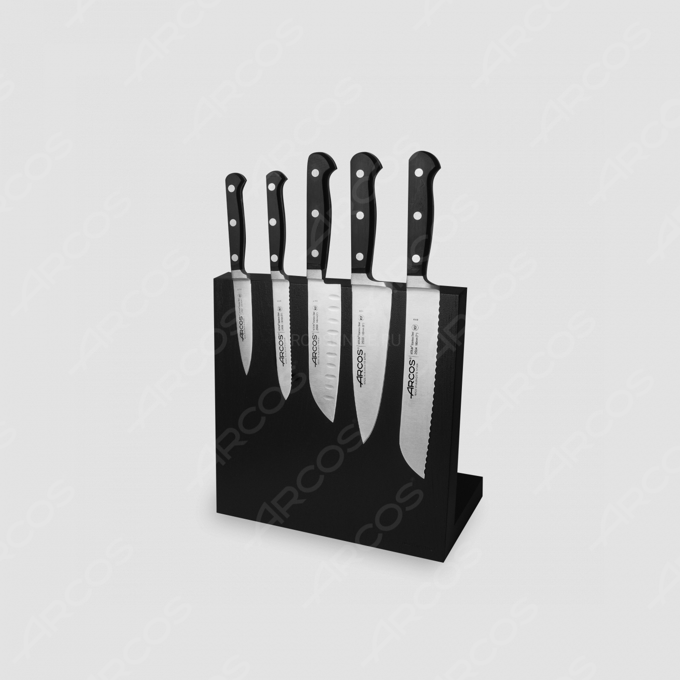 Набор из 5-ти кухонных ножей на подставке из дуба, серия Clasica, ARCOS, Испания