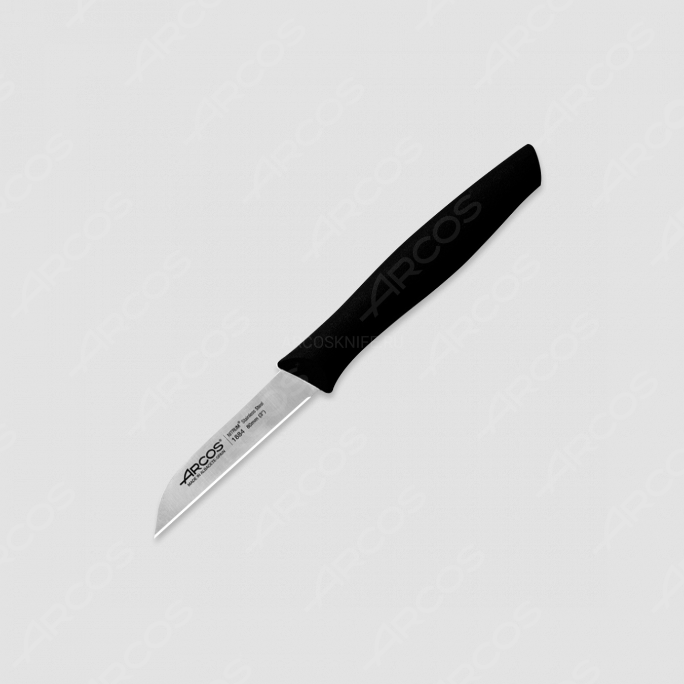 Нож кухонный для чистки 8 см, рукоять черная, серия Nova, ARCOS, Испания