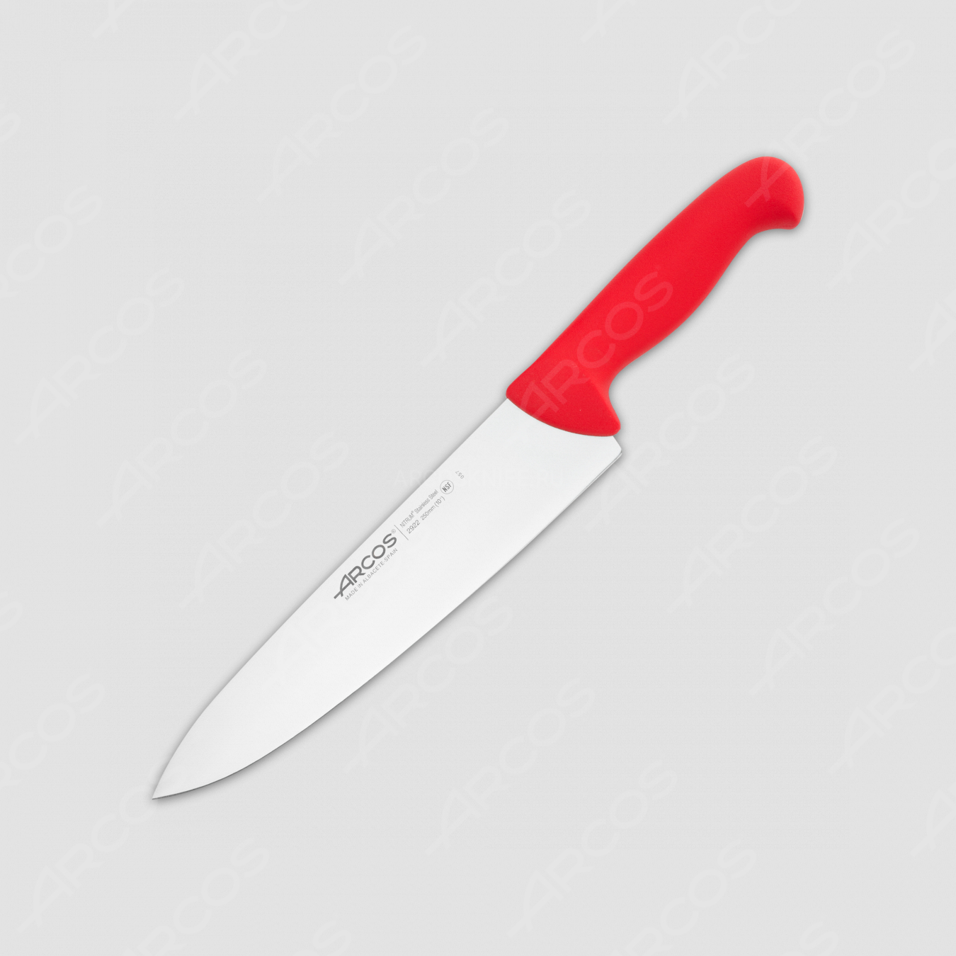 Профессиональный поварской кухонный нож 25 см, рукоять красная, серия 2900, ARCOS, Испания
