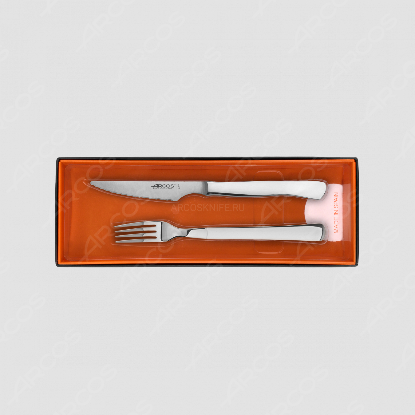 Набор столовых приборов для стейка на 6 персон, рукоять нержавеющая сталь, серия Steak Knives, ARCOS, Испания
