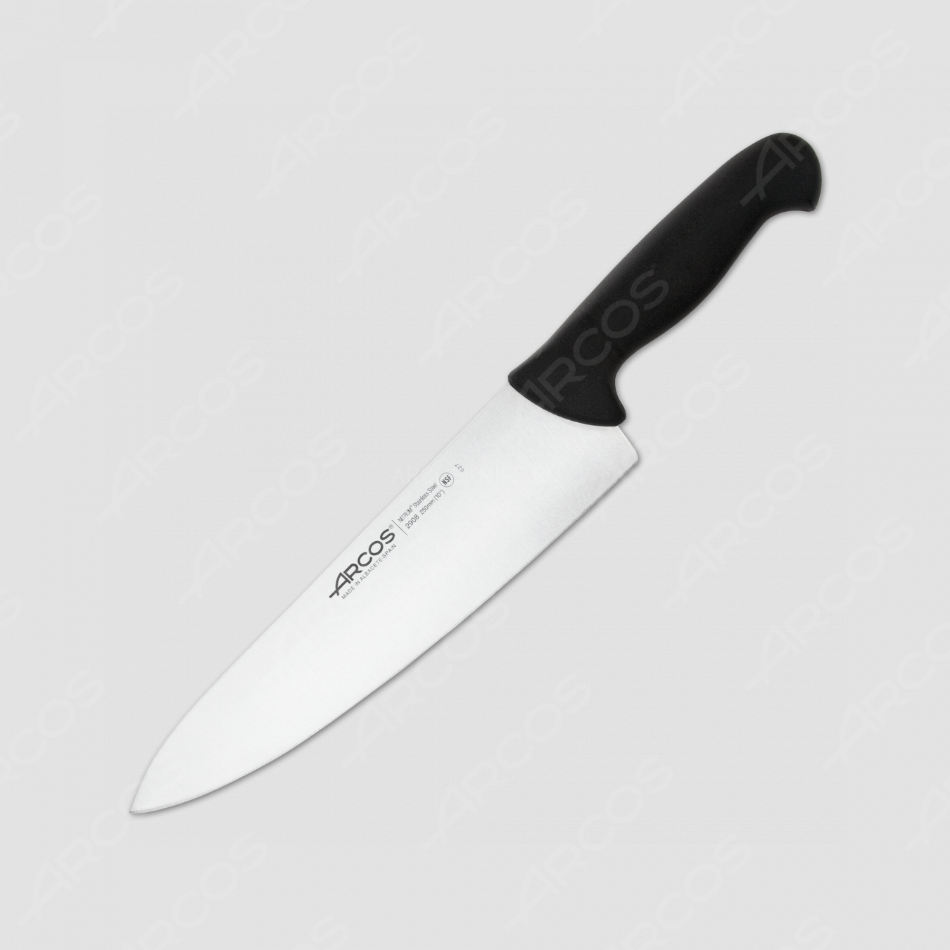 Профессиональный поварской кухонный нож 25 см, рукоять - черная, серия 2900, ARCOS, Испания