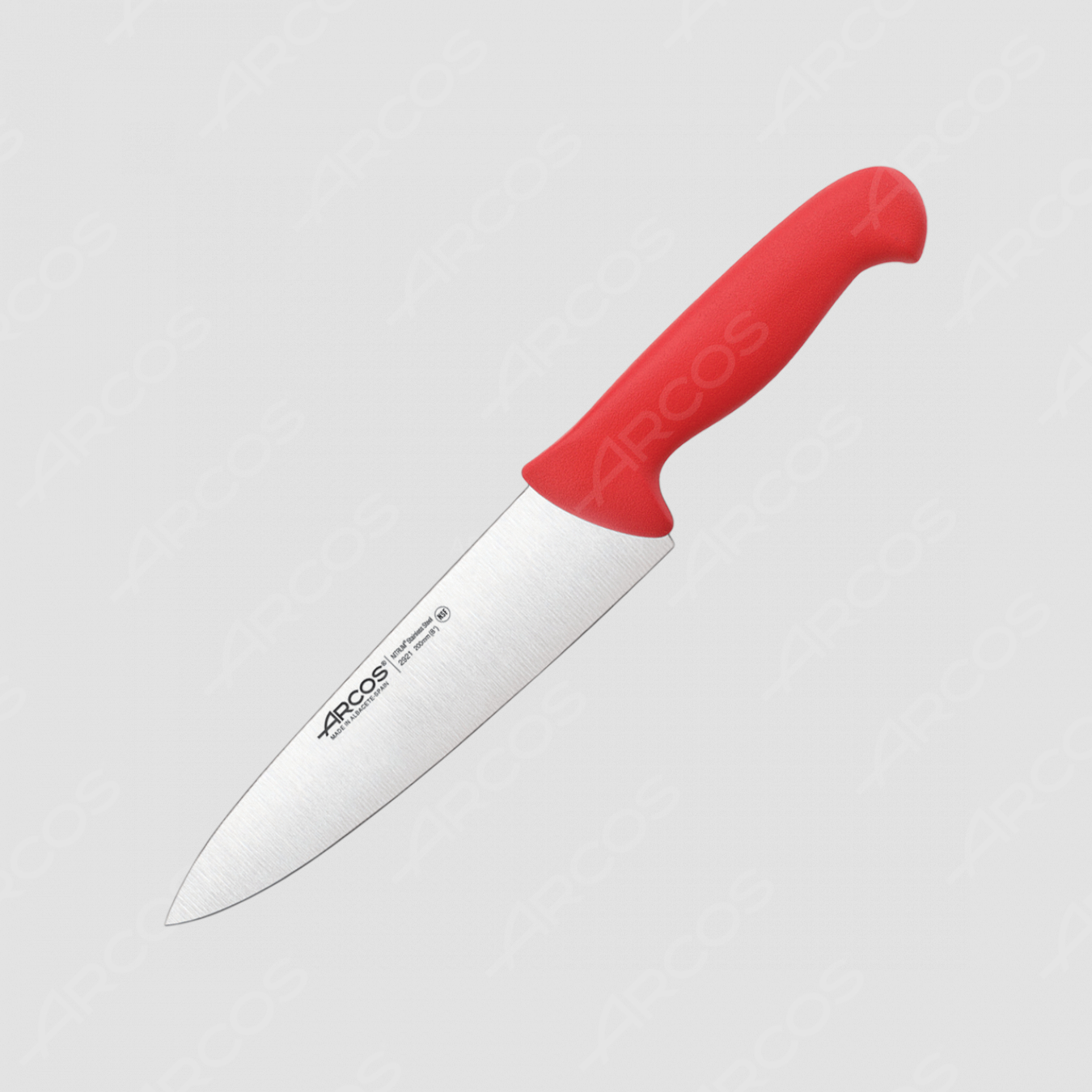 Профессиональный поварской кухонный нож 20 см, рукоять красная, серия 2900, ARCOS, Испания