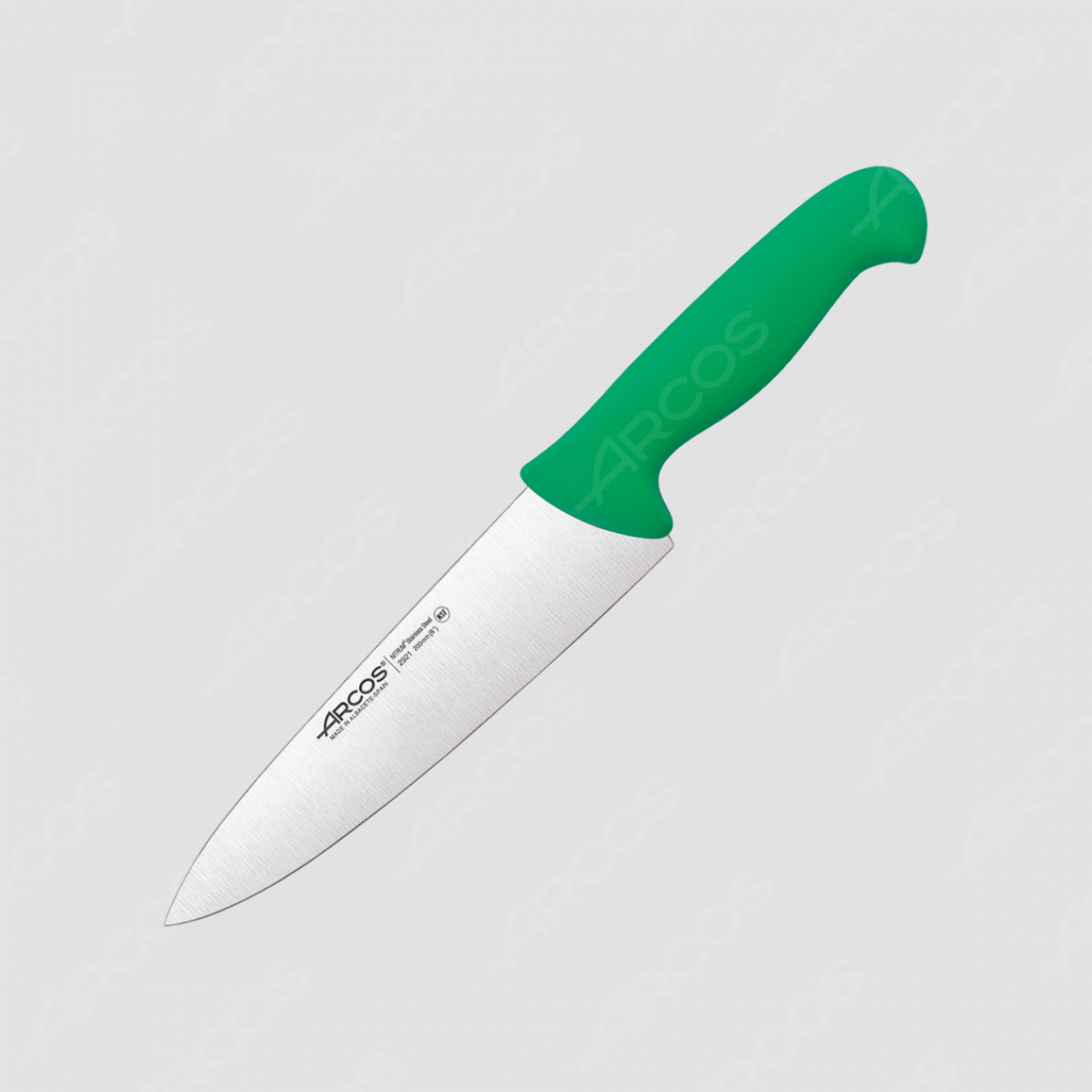 Профессиональный поварской кухонный нож 20 см, рукоять зеленая, серия 2900, ARCOS, Испания