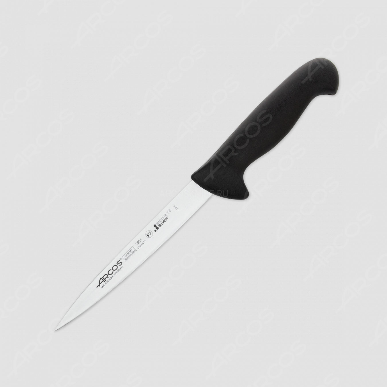 Нож кухонный для нарезки филе 17 см, рукоять - черная, серия 2900, ARCOS, Испания