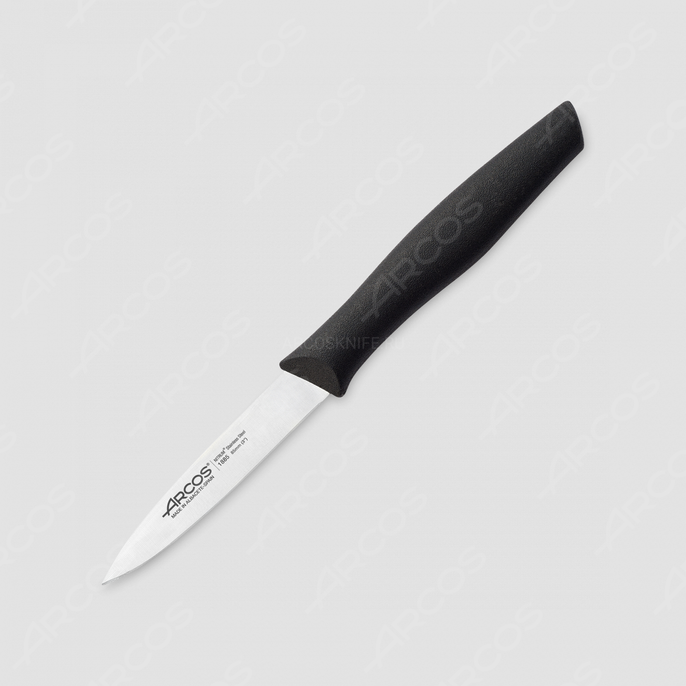 Нож кухонный для чистки 8,5 см, рукоять черная, серия Nova, ARCOS, Испания