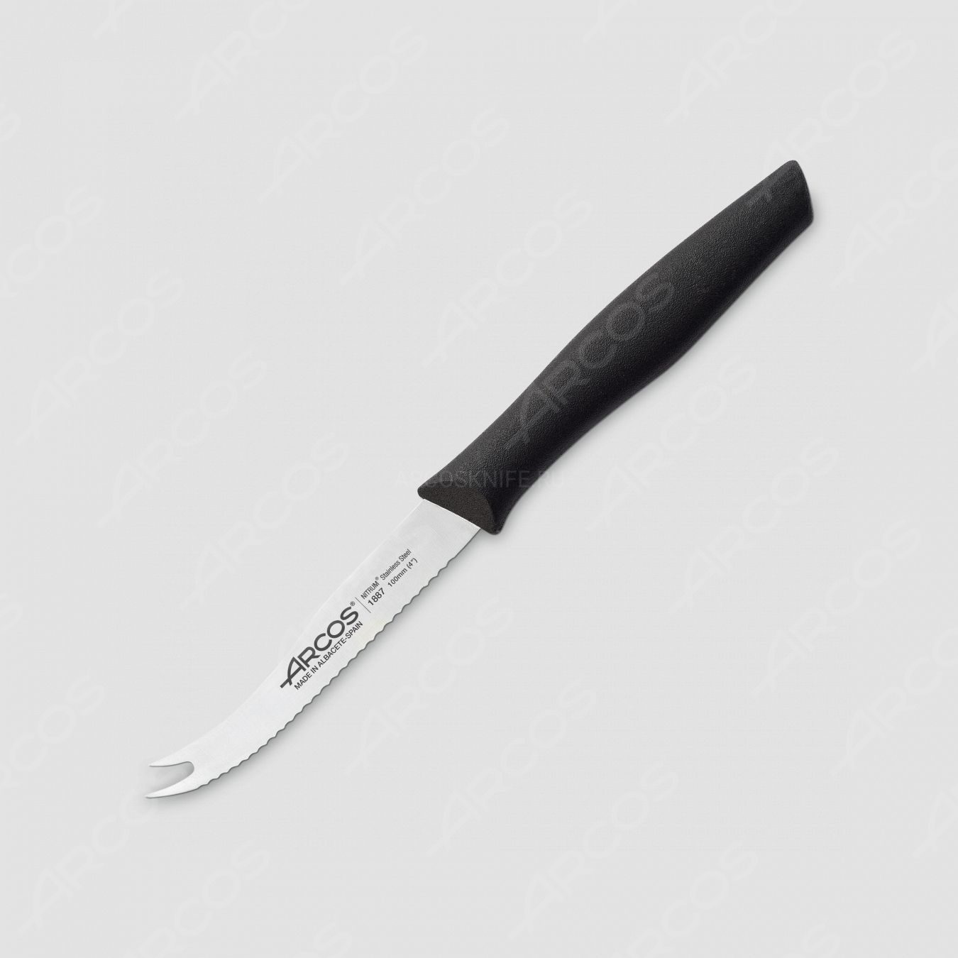 Нож кухонный для томатов и сыра 10,5 см, рукоять черная, серия Nova, ARCOS, Испания