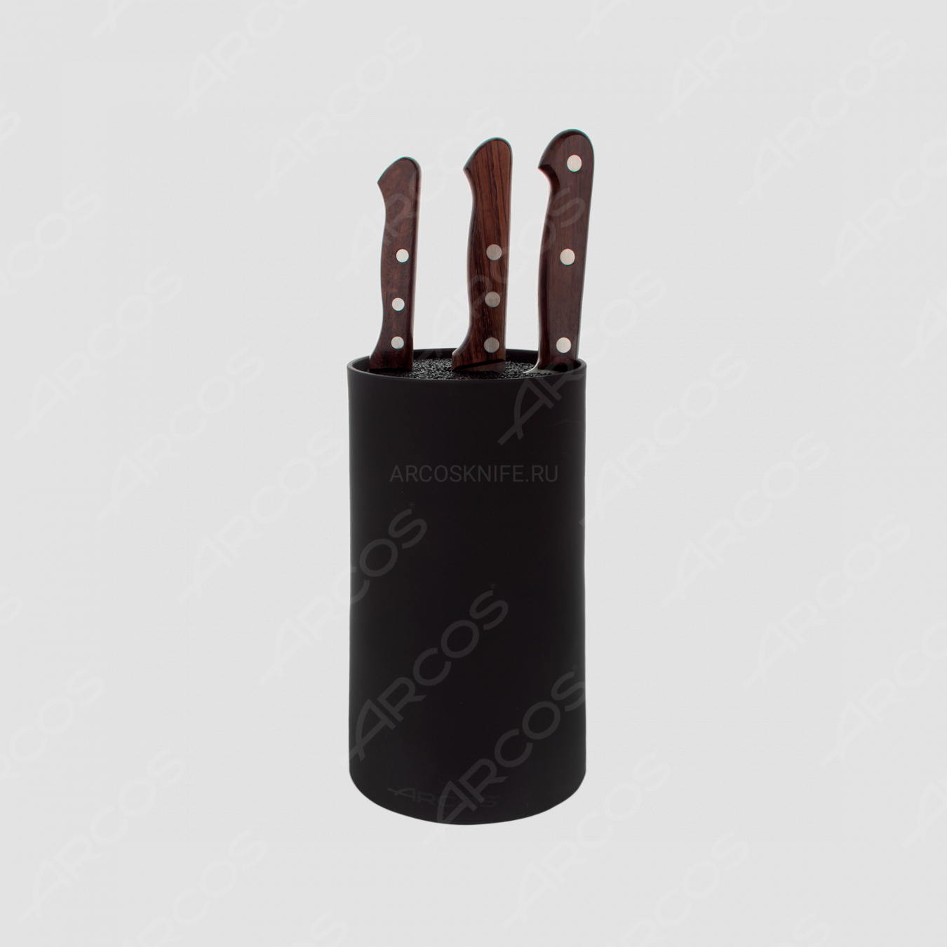 Набор из 3-х ножей с черной подставкой, серия Atlantico, ARCOS, Испания