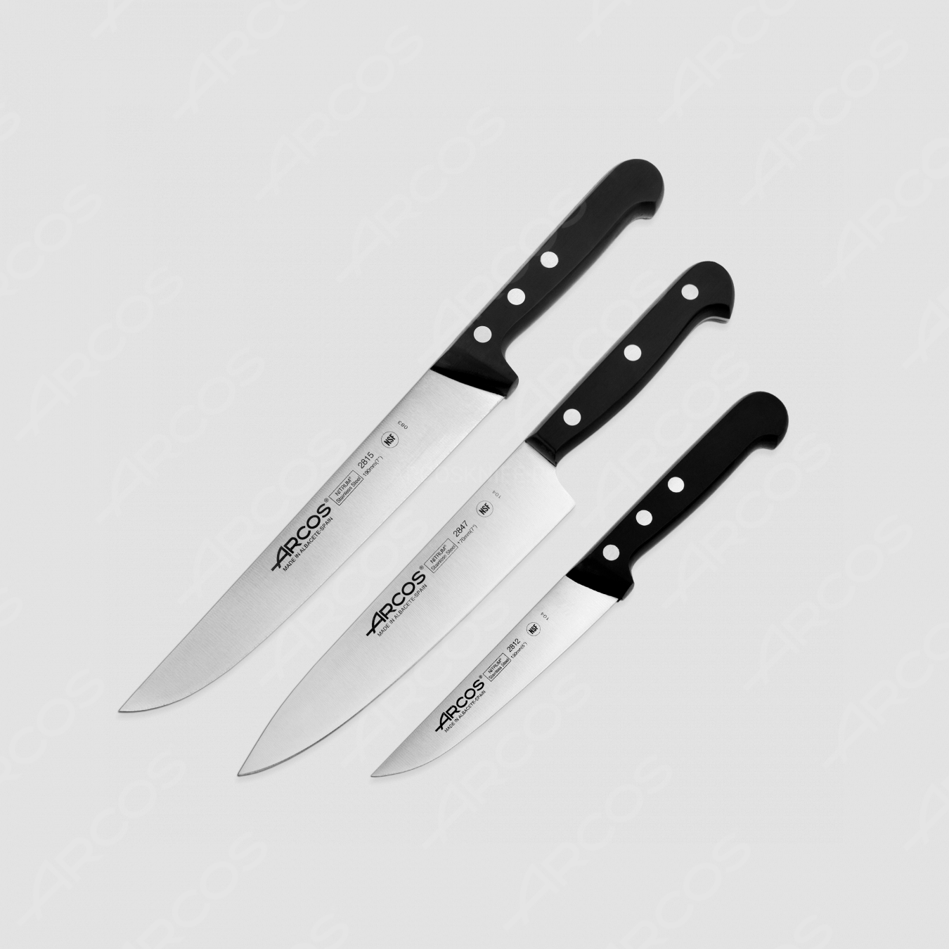 Набор из 3-х кухонных ножей «поварская тройка», серия Universal, ARCOS, Испания